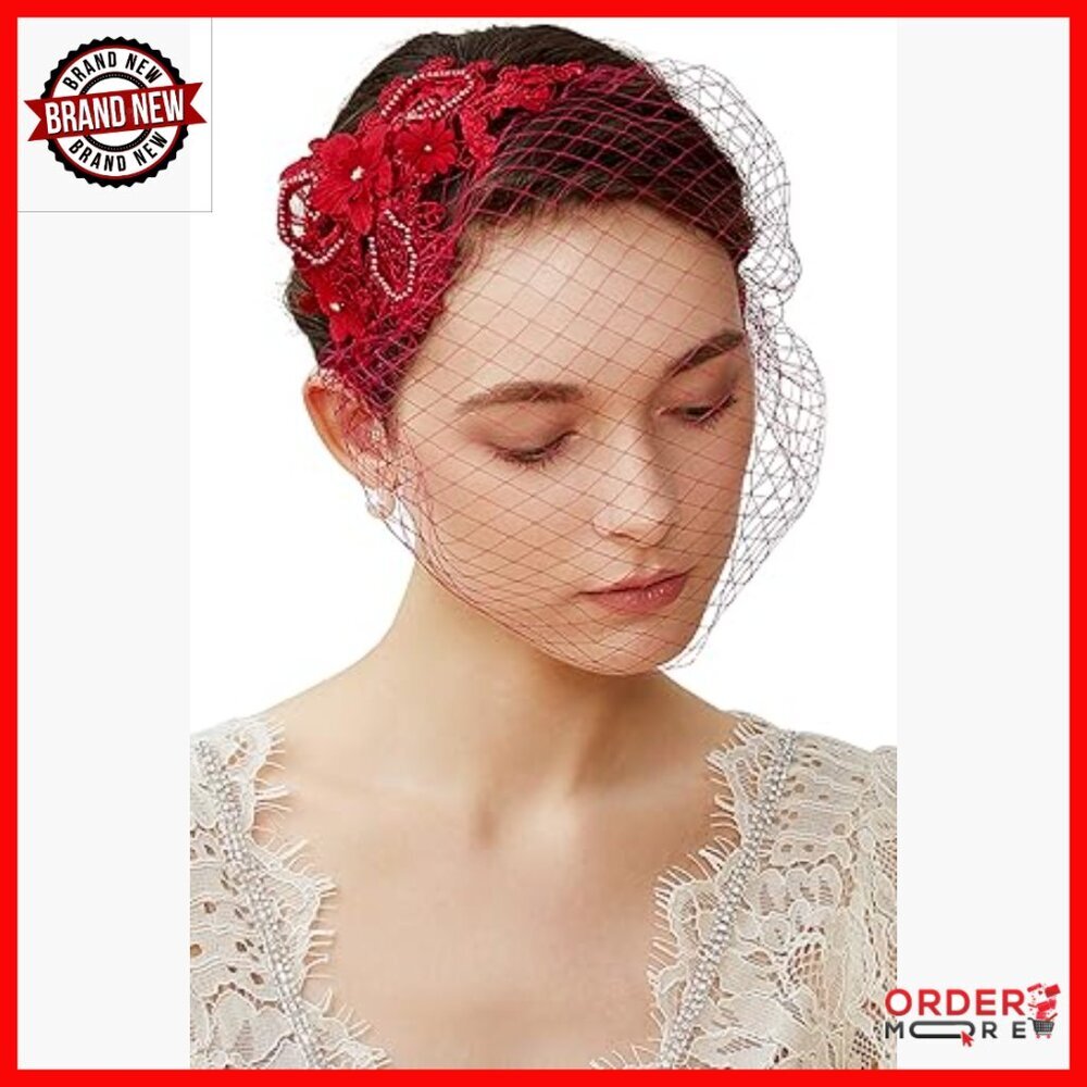 Mesh Lace Fascinator Headband Wedding Veil Tea Party Derby Hat